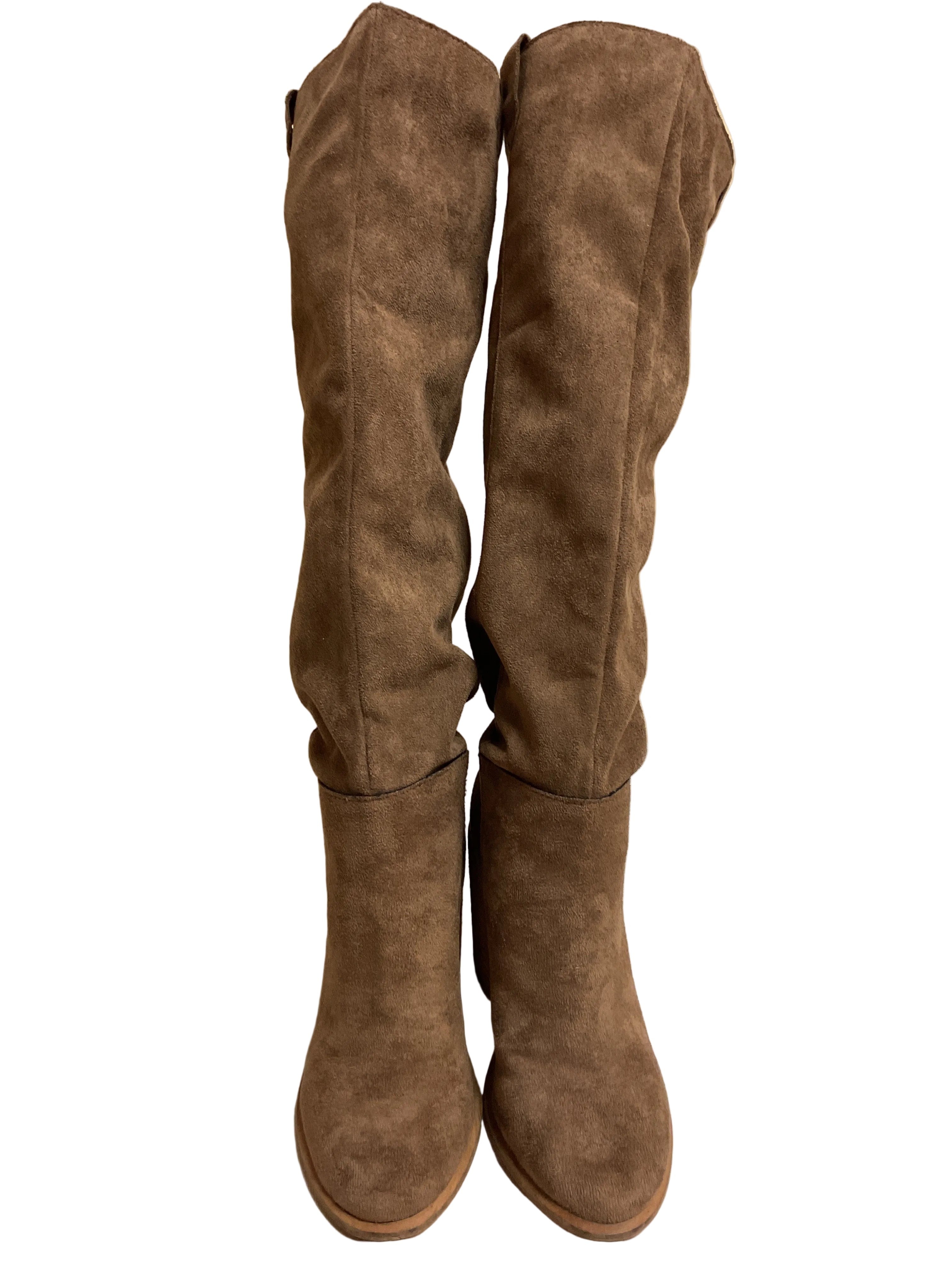Boots Knee Heels By Steve Madden In Tan, Size:6