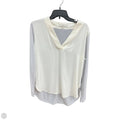 Top Long Sleeve By Loft In Cream & Grey, Size: S