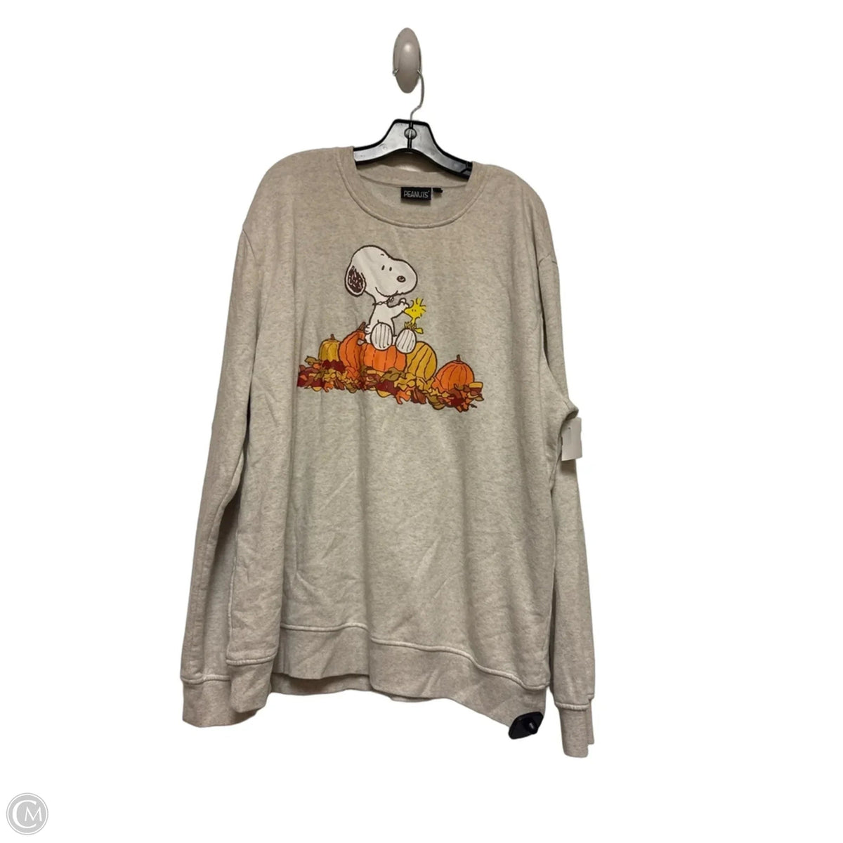 Sweatshirt Crewneck By Clothes Mentor In Cream & Orange, Size: 2x