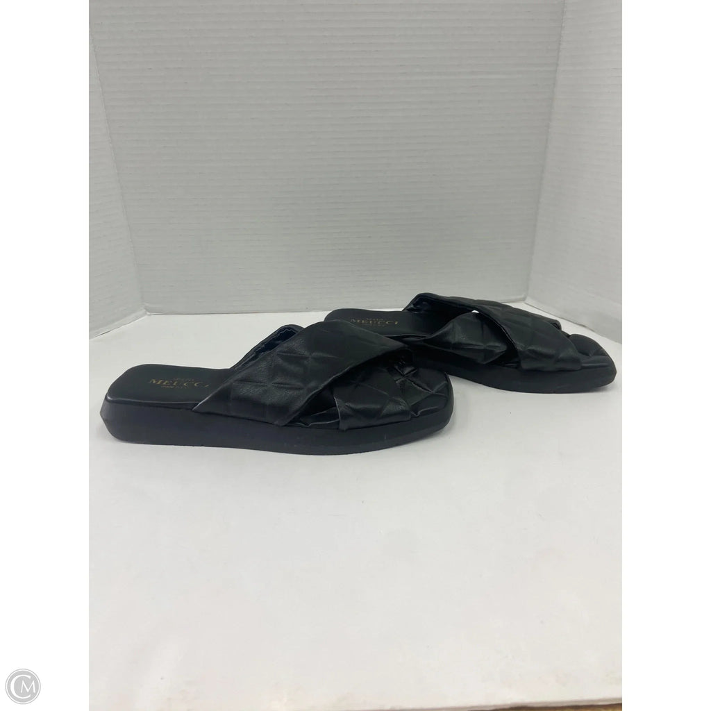 Sandals Flats By Clothes Mentor In Black, Size: 10