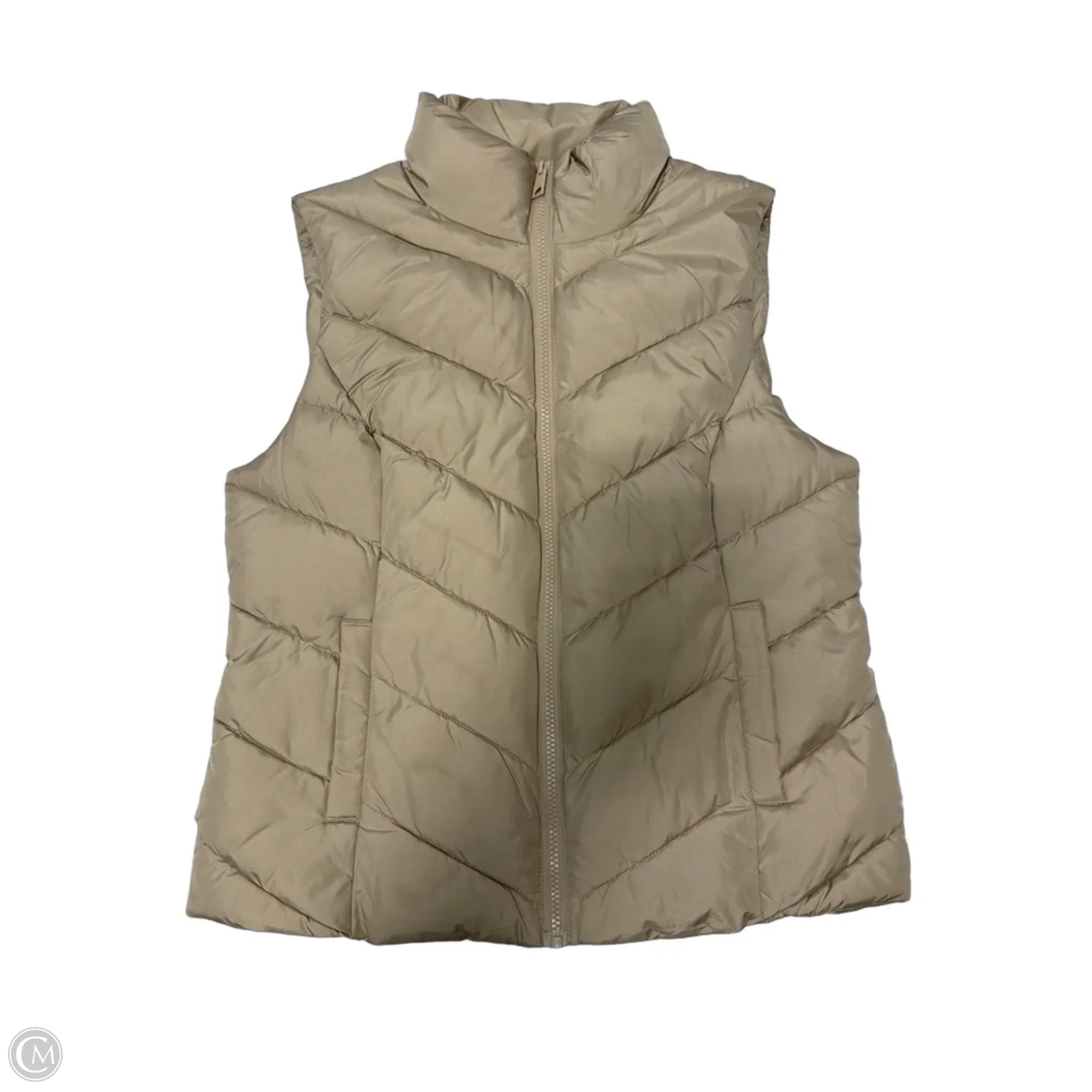 Vest Designer By Cole-Haan In Beige, Size: M
