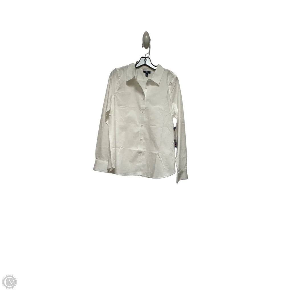 Top Long Sleeve By Chaps In White, Size: L