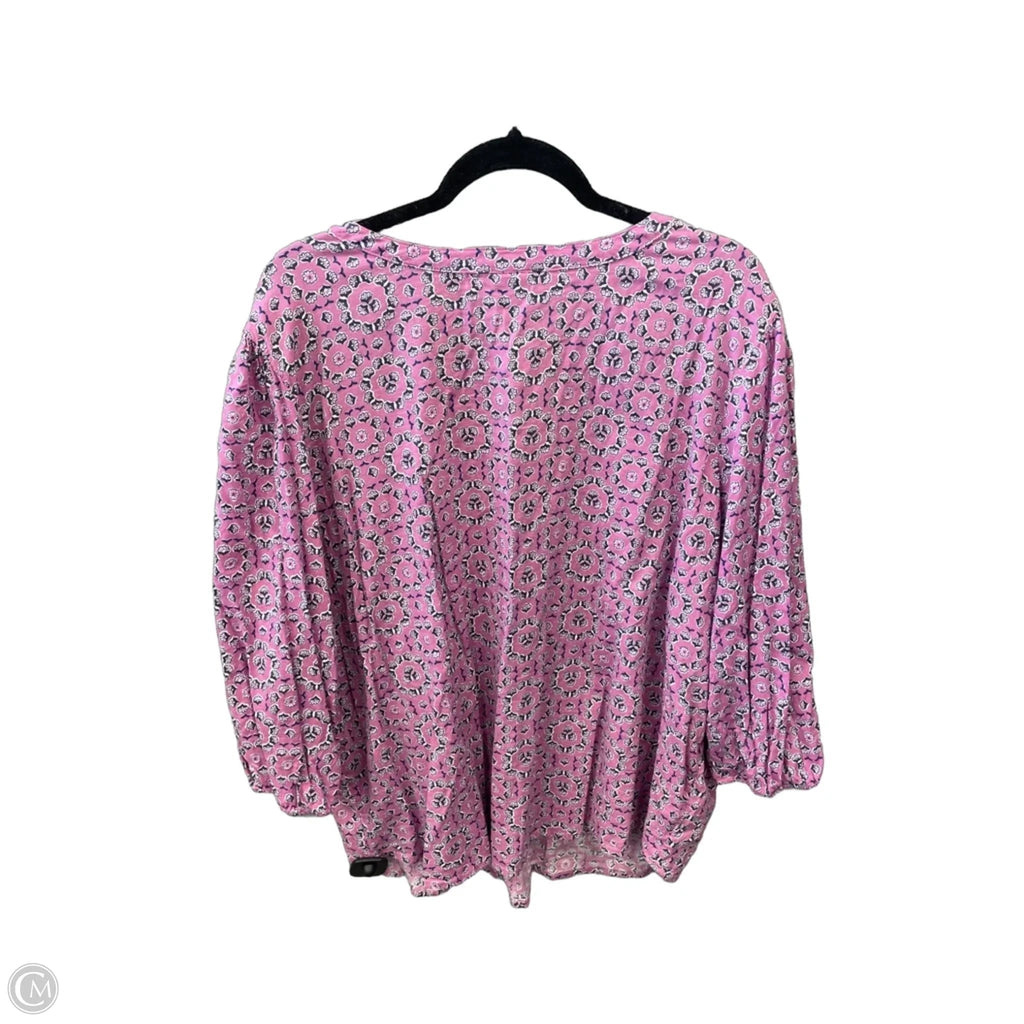 Top 3/4 Sleeve By Croft And Barrow In Purple, Size: 2x