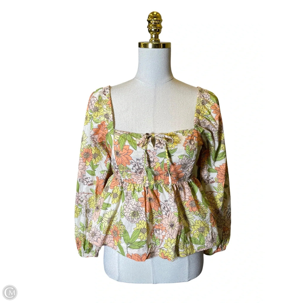 Top Long Sleeve By J. Crew In Floral Print, Size: 6