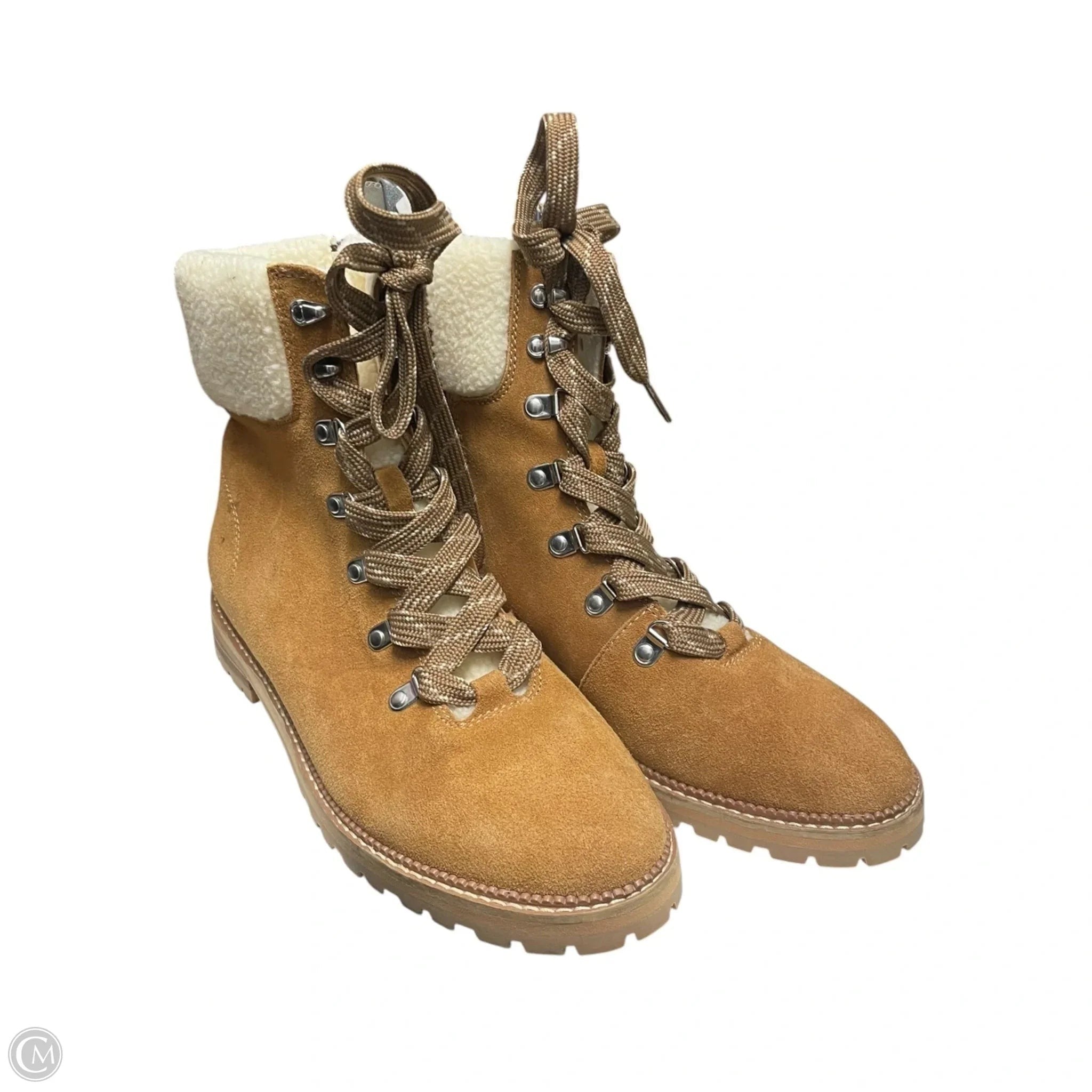 Boots Snow By Lands End In Tan & White, Size: 7