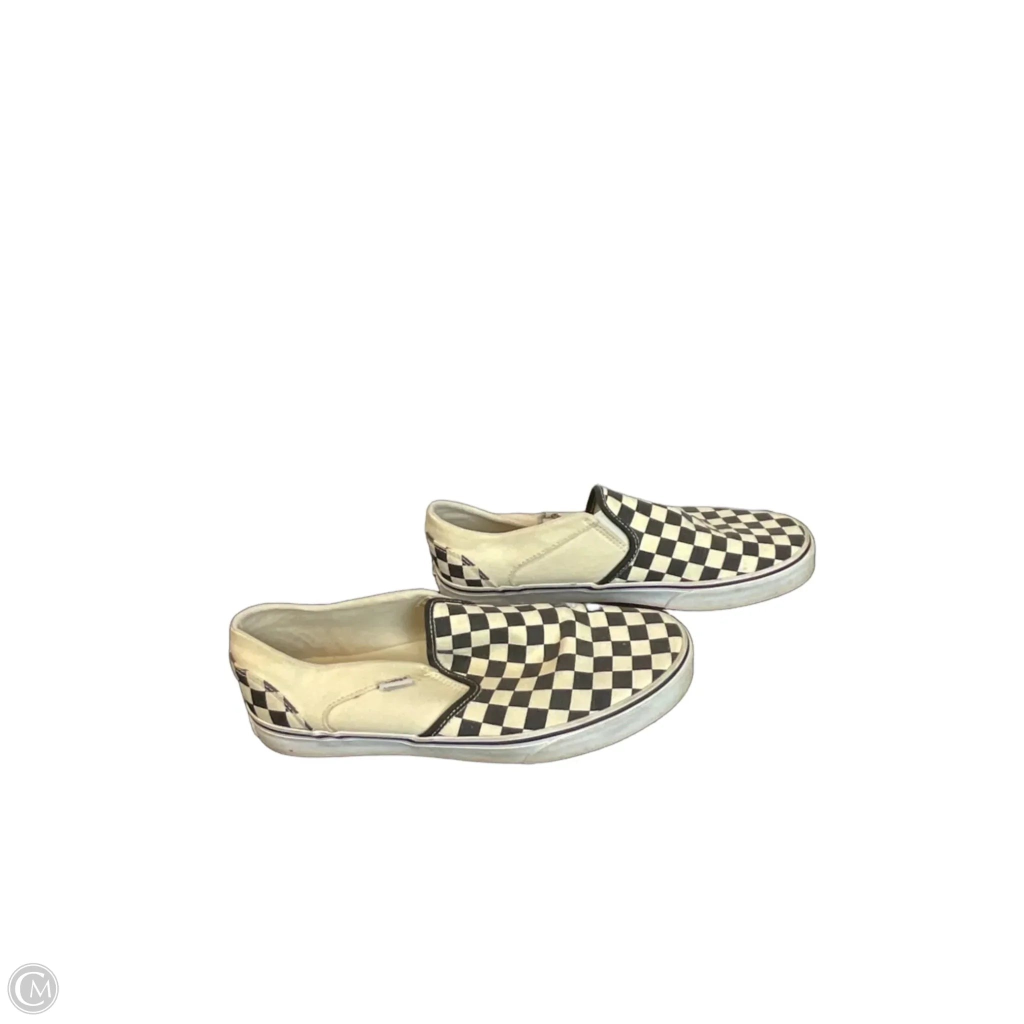 Shoes Flats By Vans In Black & Cream, Size: 11