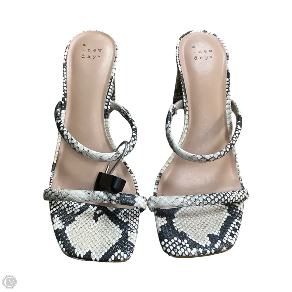 Sandals Heels Block By A New Day In Snakeskin Print, Size: 8