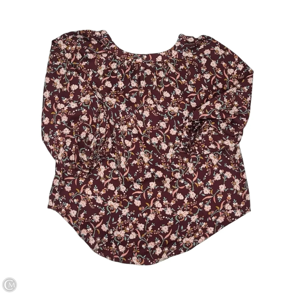 Blouse Long Sleeve By Lc Lauren Conrad In Maroon, Size: S