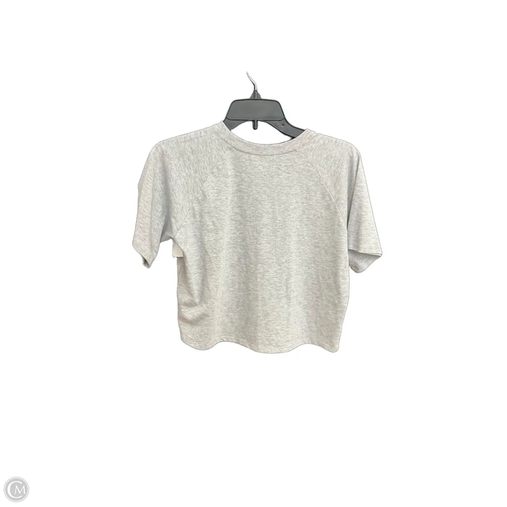 Athletic Top Short Sleeve By Adidas In Grey, Size: L