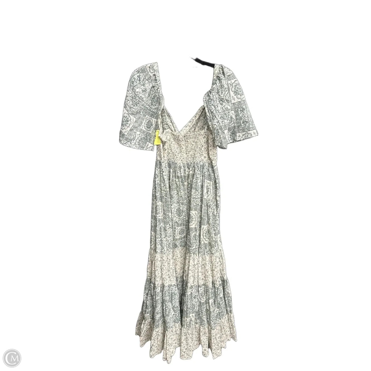 Dress Casual Maxi By Abercrombie And Fitch In Cream & Green, Size: M