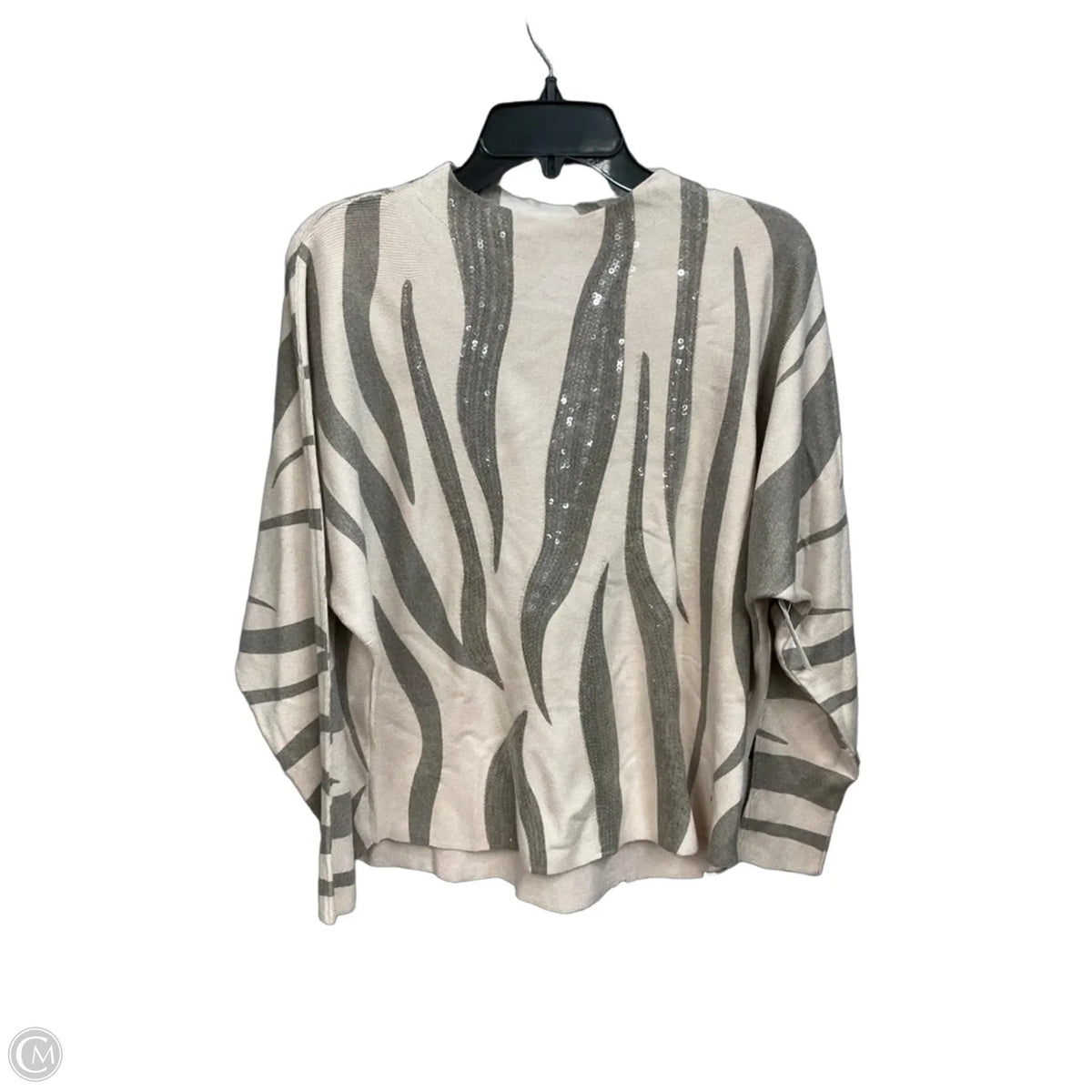 Top Long Sleeve By Sioni In Green & Tan, Size: L