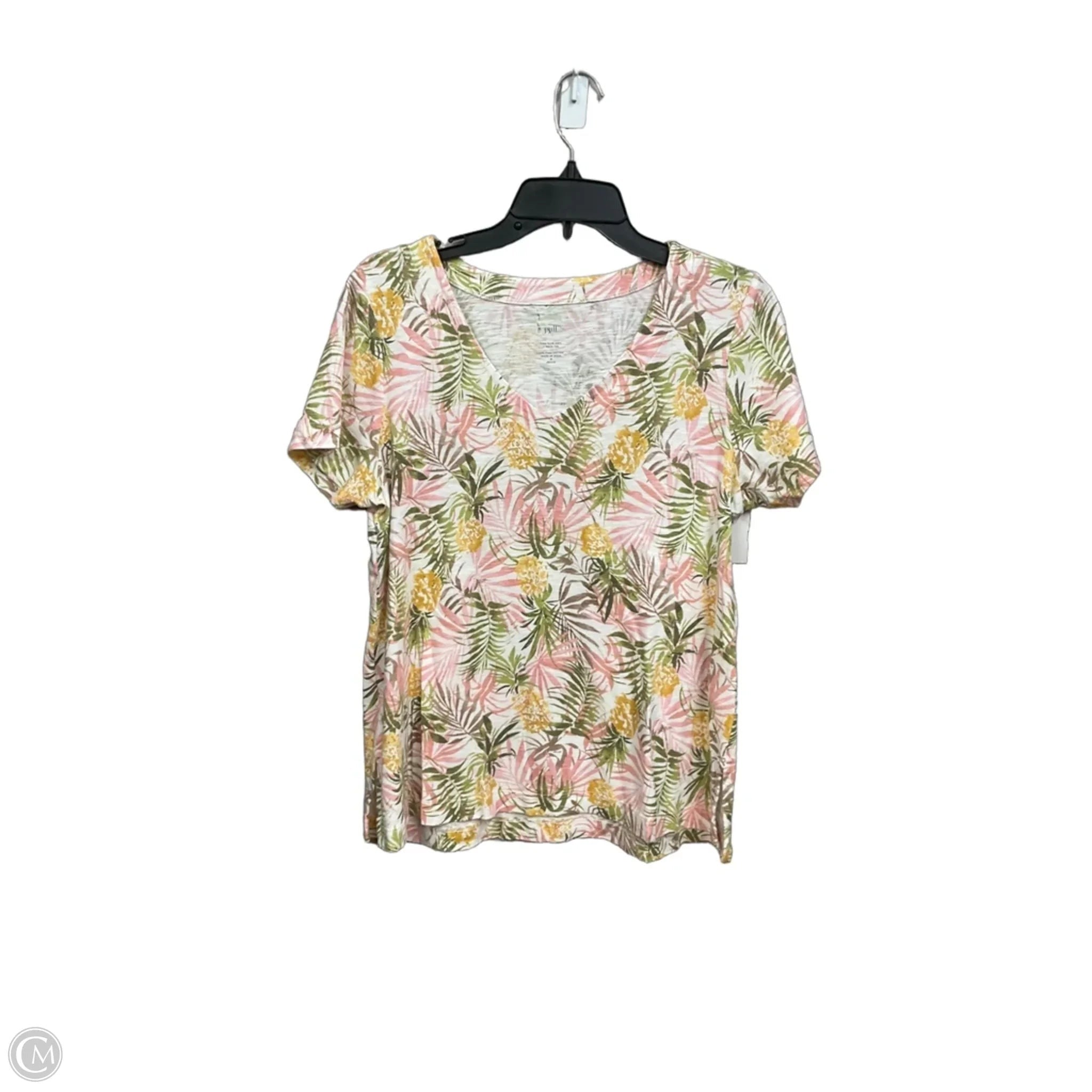 Top Short Sleeve By J. Jill In Floral Print, Size: Mp