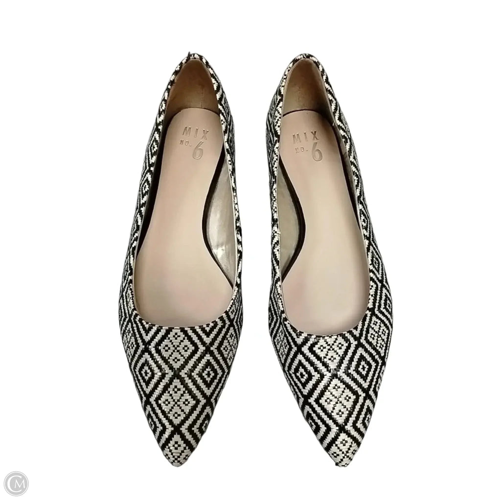 Shoes Flats By Mix No 6 In Geometric Pattern, Size: 10