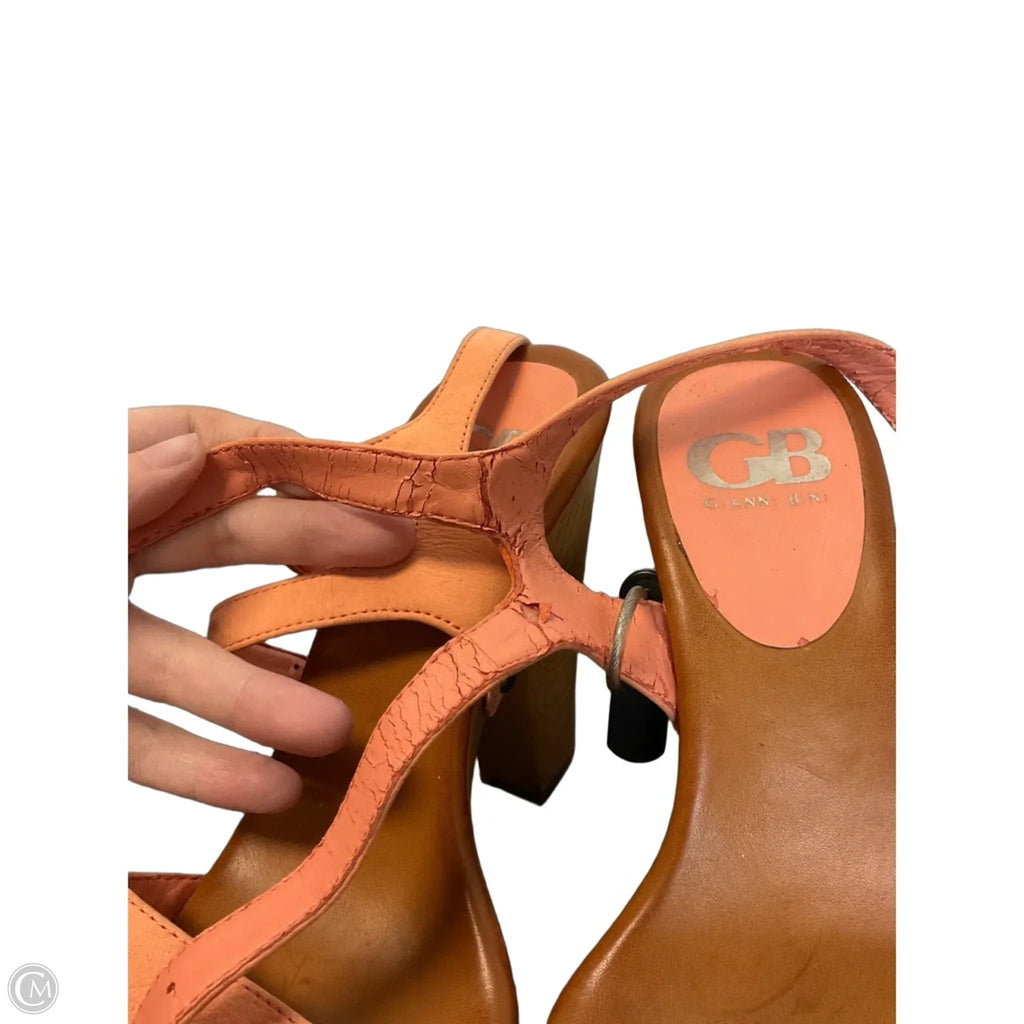 Sandals Heels Block By Gianni Bini In Pink, Size: 7
