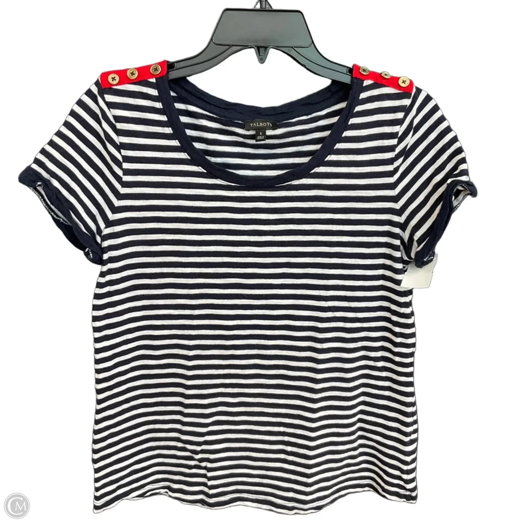 Top Short Sleeve By Talbots In Striped Pattern, Size: S