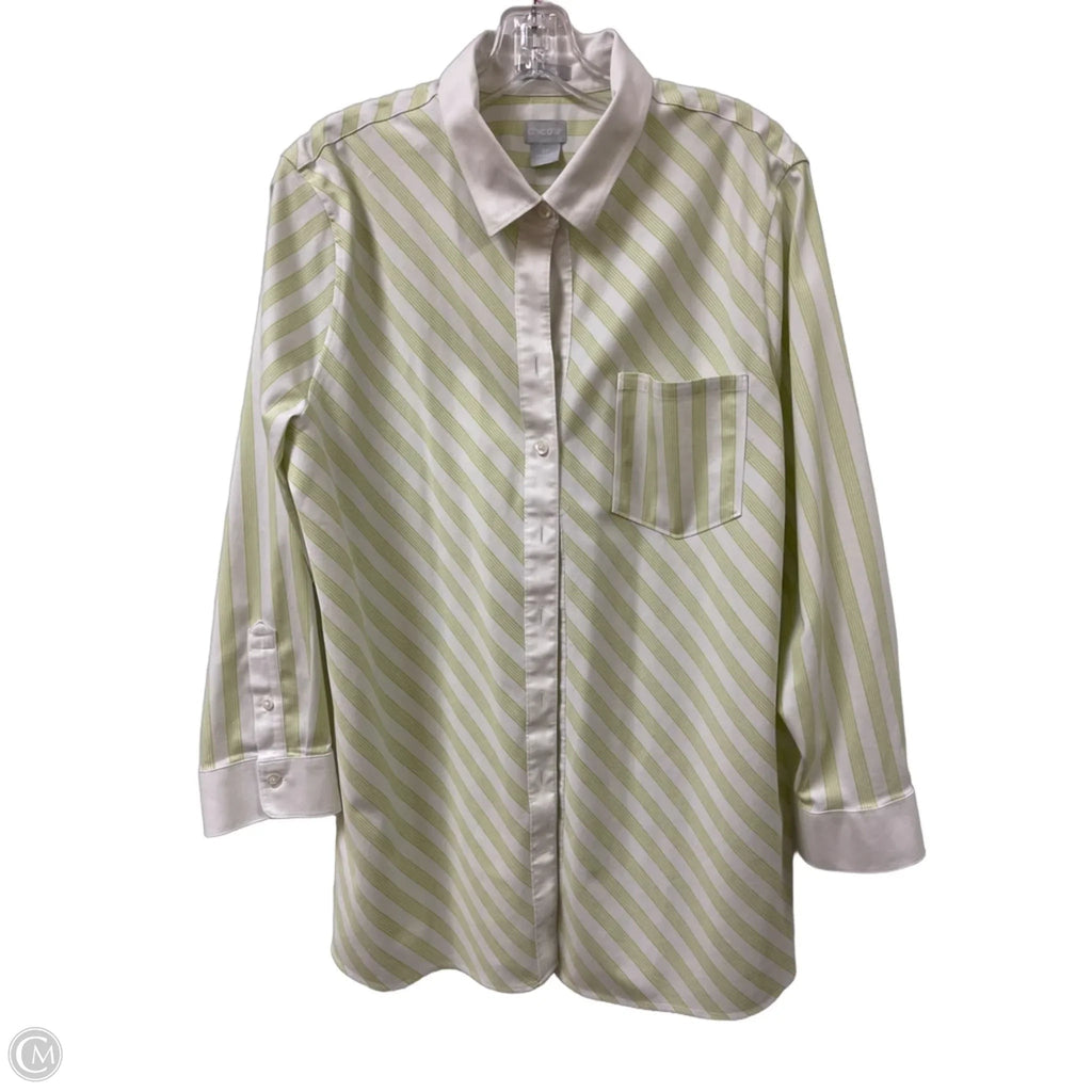 Blouse Long Sleeve By Chicos In Green, Size: Xlp