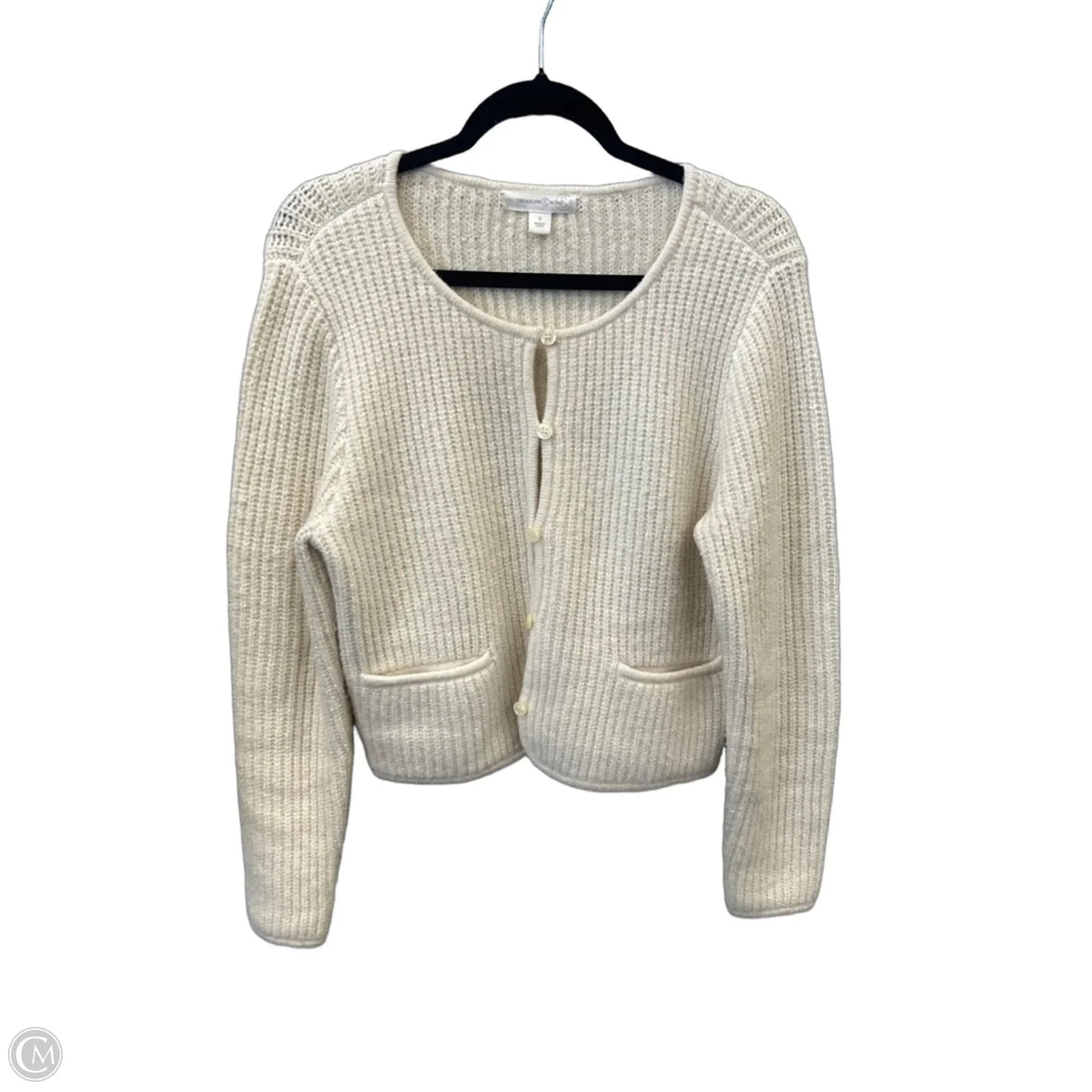 Sweater Cardigan By Treasure And Bond In Cream, Size: S