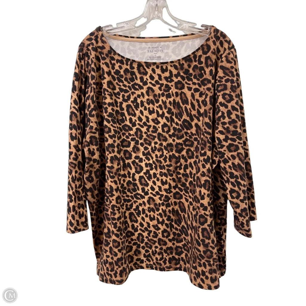 Top Long Sleeve By Talbots In Animal Print, Size: 3x