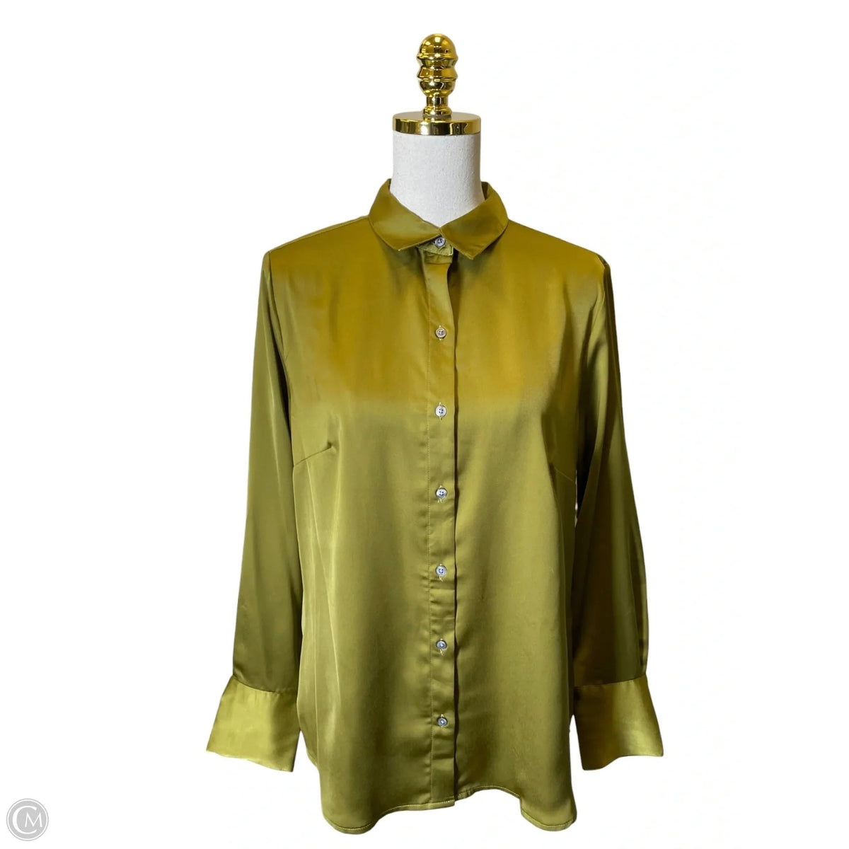 Top Long Sleeve By Banana Republic In Green, Size: L