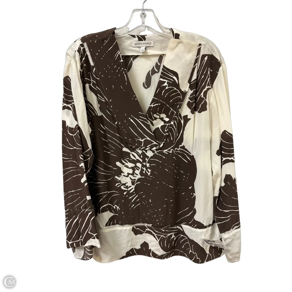 Top Long Sleeve By Banana Republic In Brown, Size: L