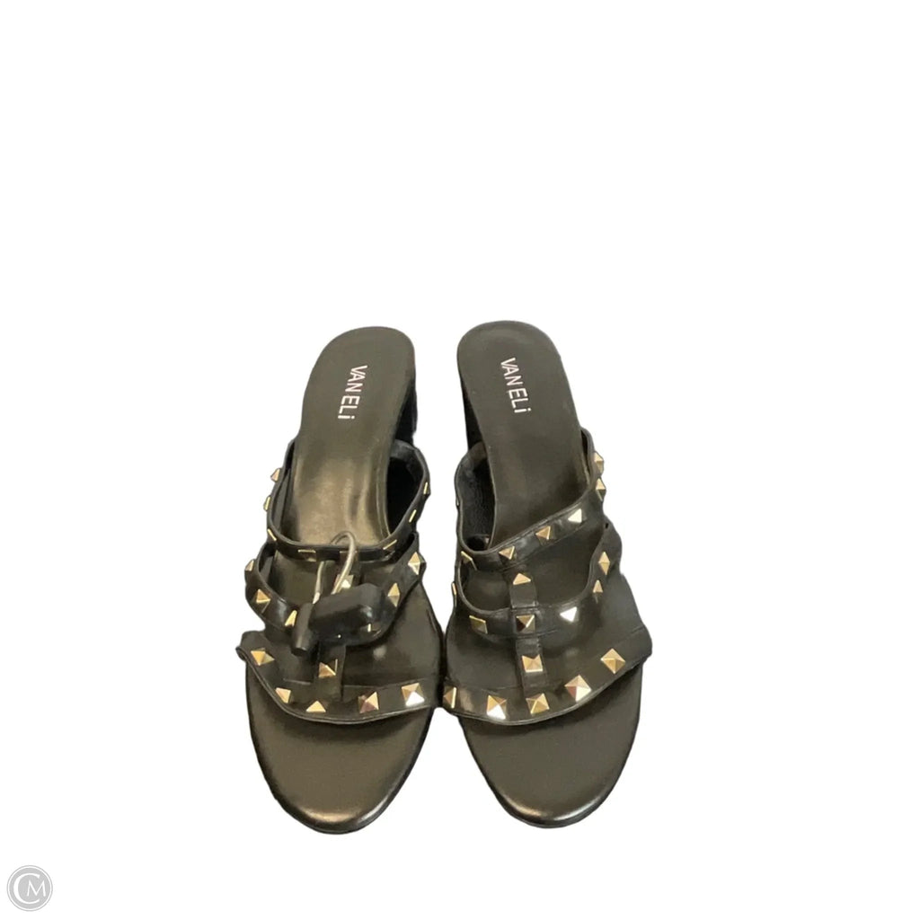 Sandals Heels Block By Vaneli In Black, Size: 9.5