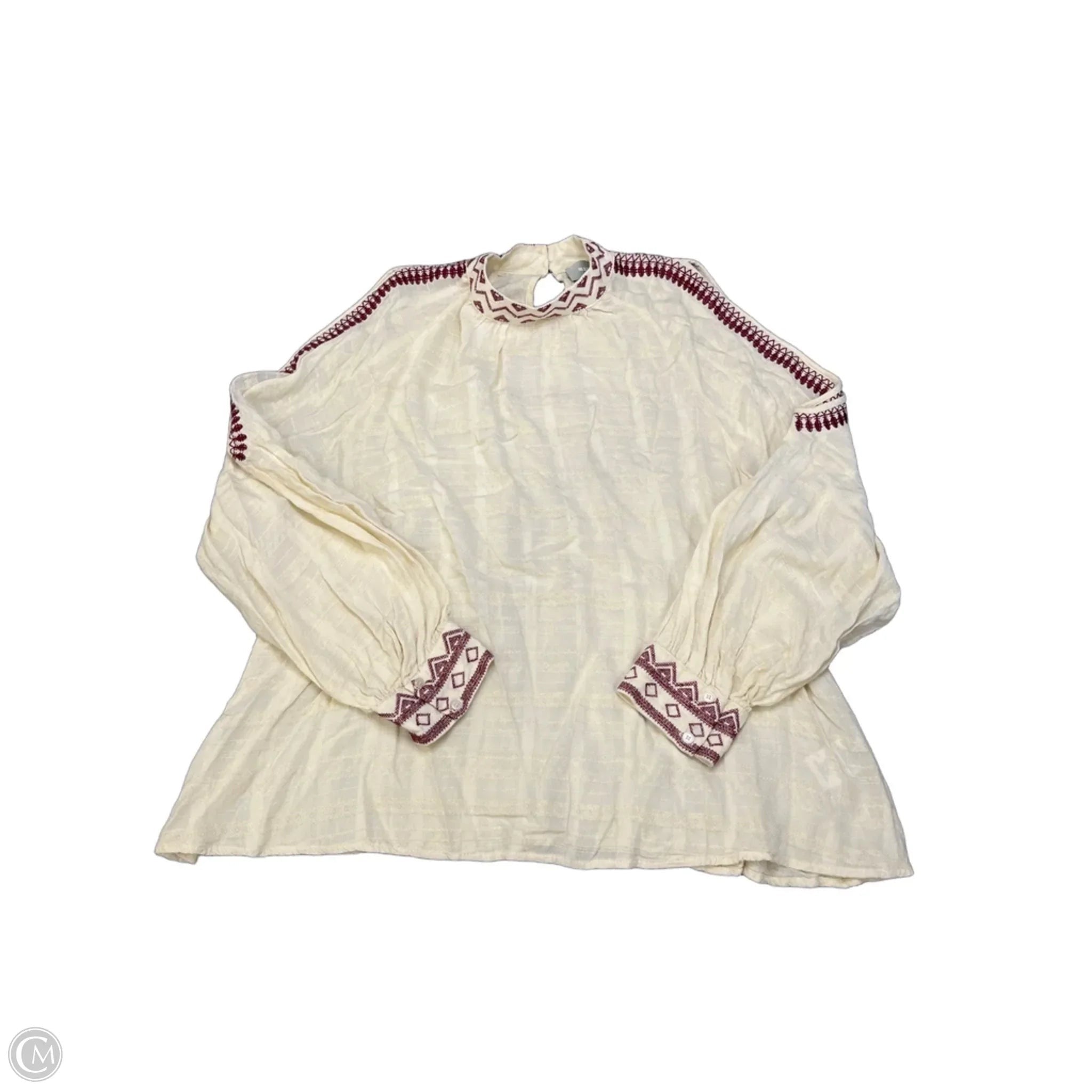 Top Long Sleeve By Maeve In Cream, Size: L