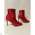 Boots Ankle Heels By Clothes Mentor In Red, Size: 9
