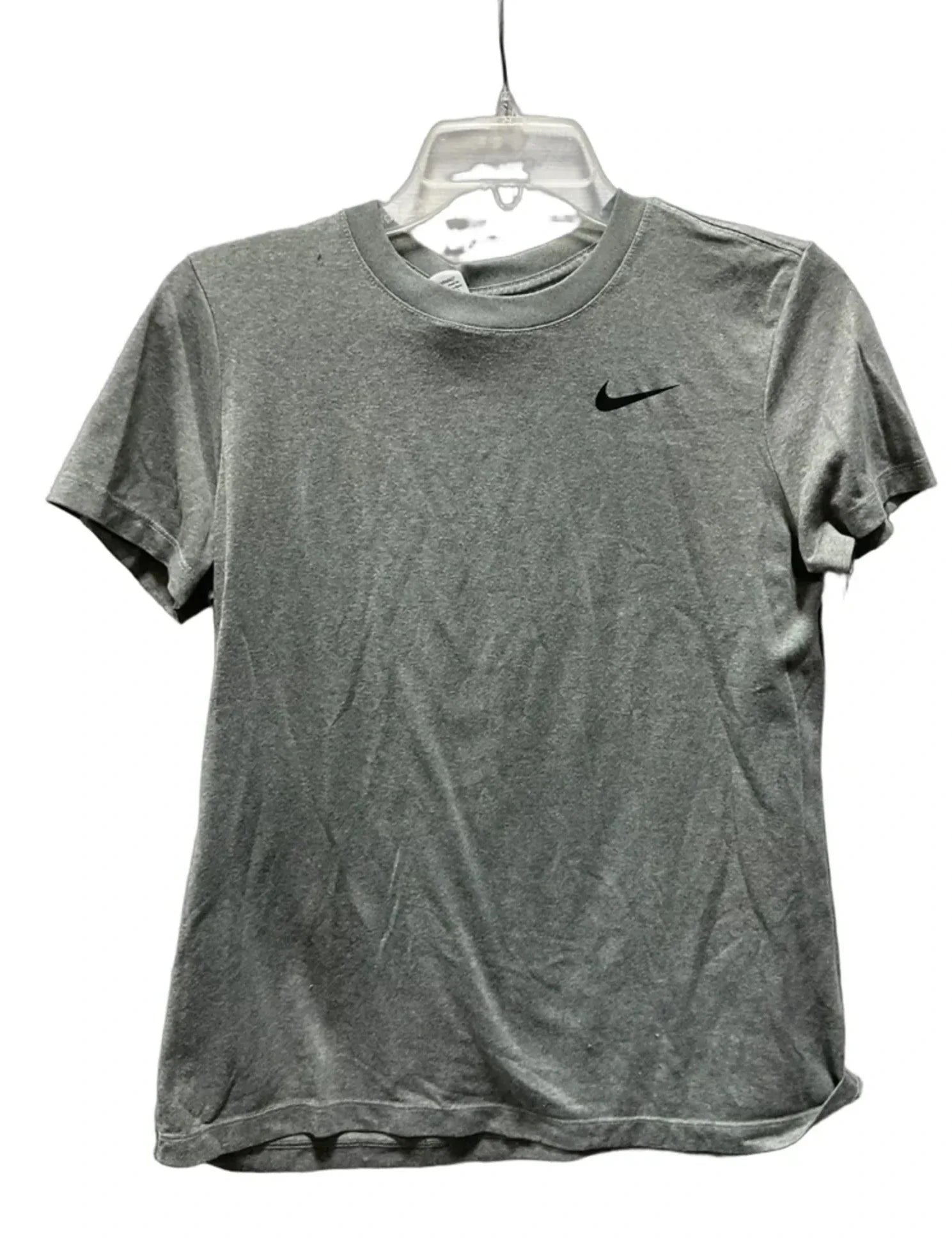 Athletic Top Short Sleeve By Nike In Grey, Size: M