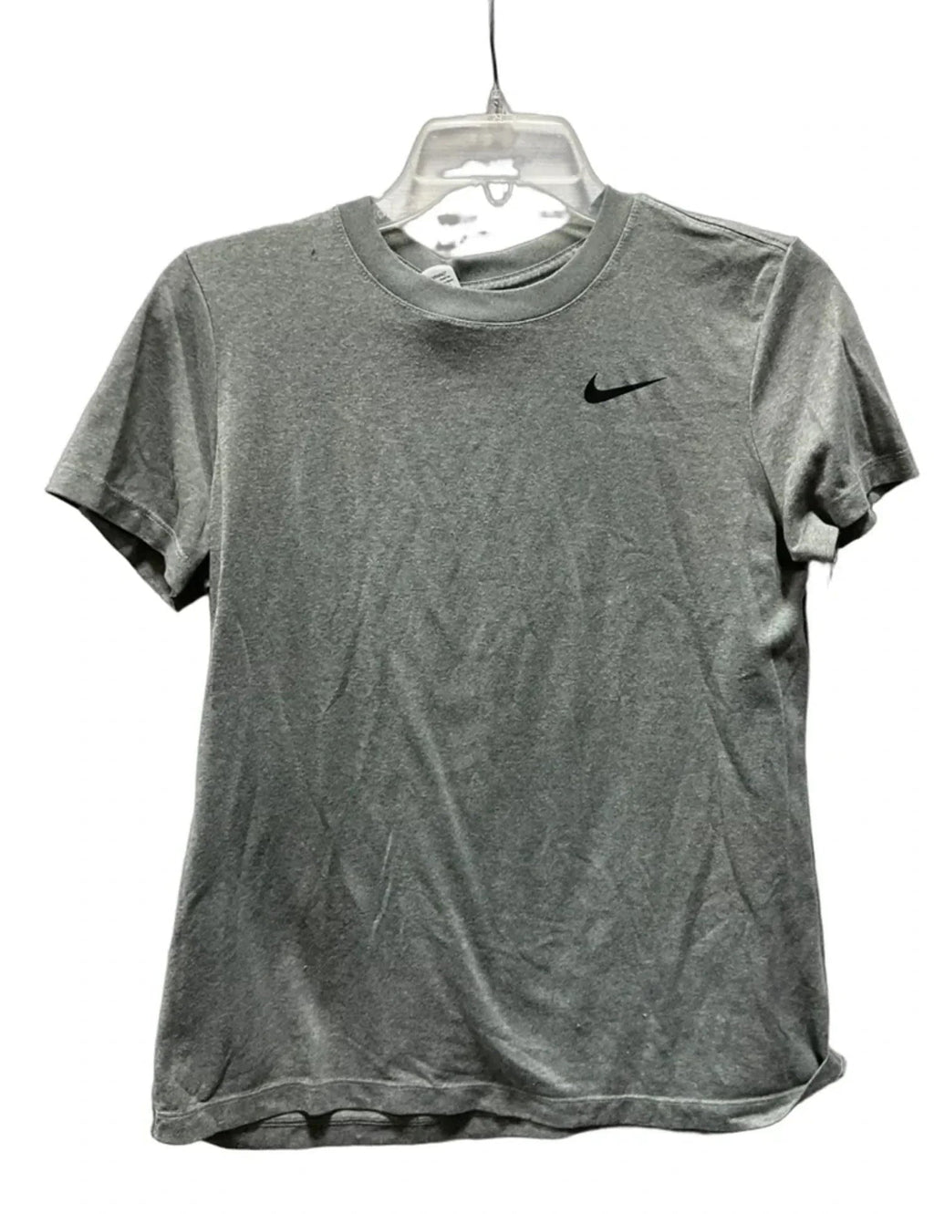 Athletic Top Short Sleeve By Nike In Grey, Size: M