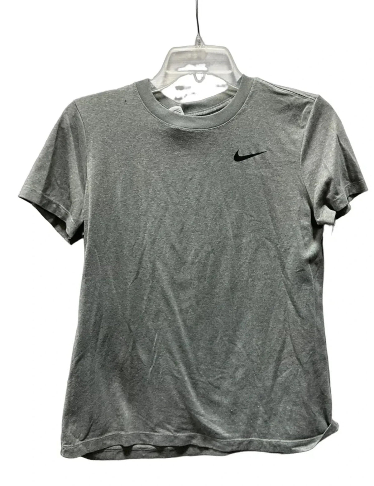 Athletic Top Short Sleeve By Nike In Grey, Size: M