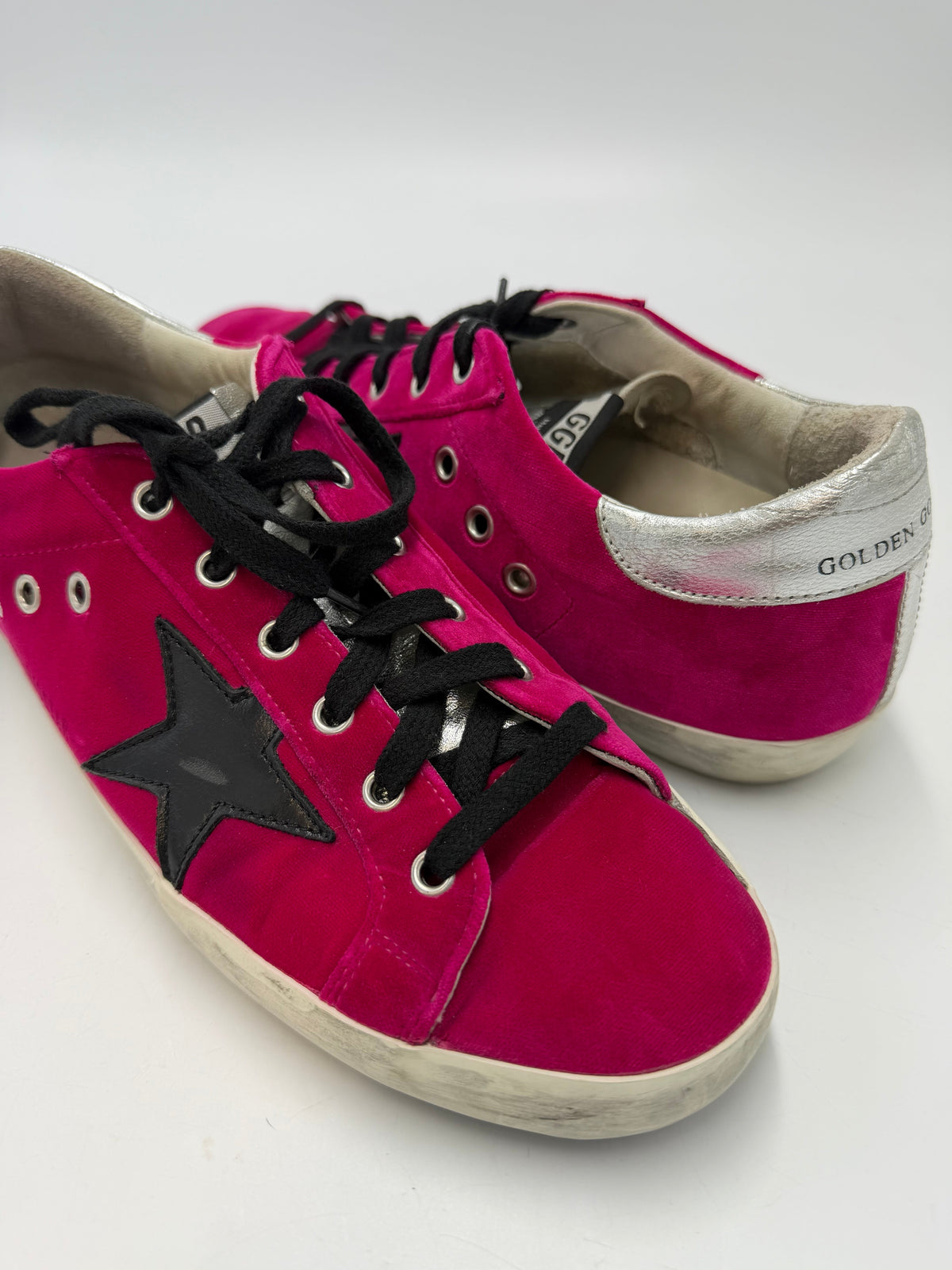 Golden Goose Superstar Trainers Luxury Shoes In Pink Velvet, Size: 9 (39)