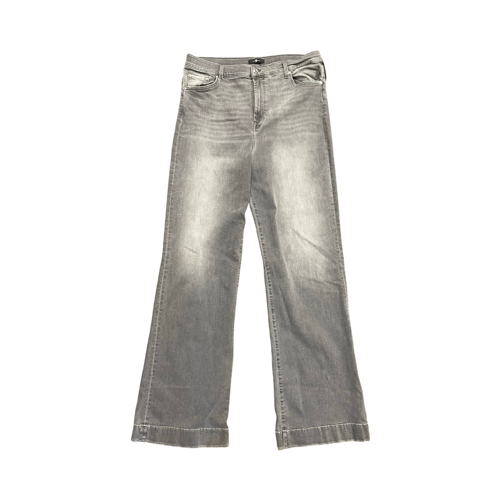 Jeans Wide Leg By 7 For All Mankind In Grey, Size:18
