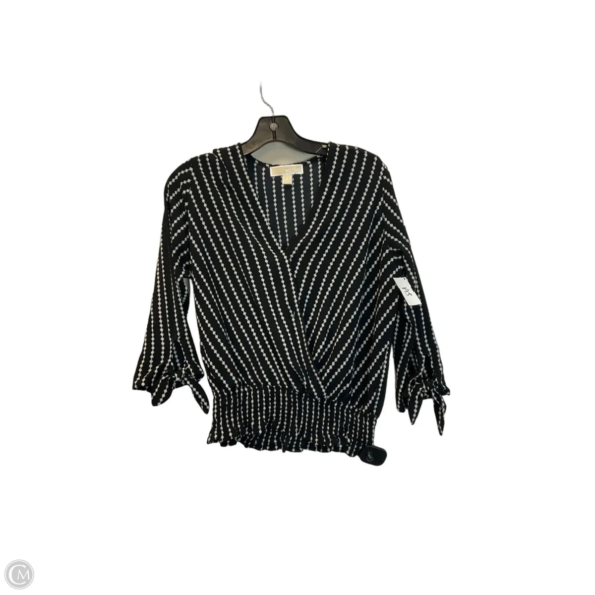 Top Long Sleeve By Michael By Michael Kors In Black & Cream, Size: S
