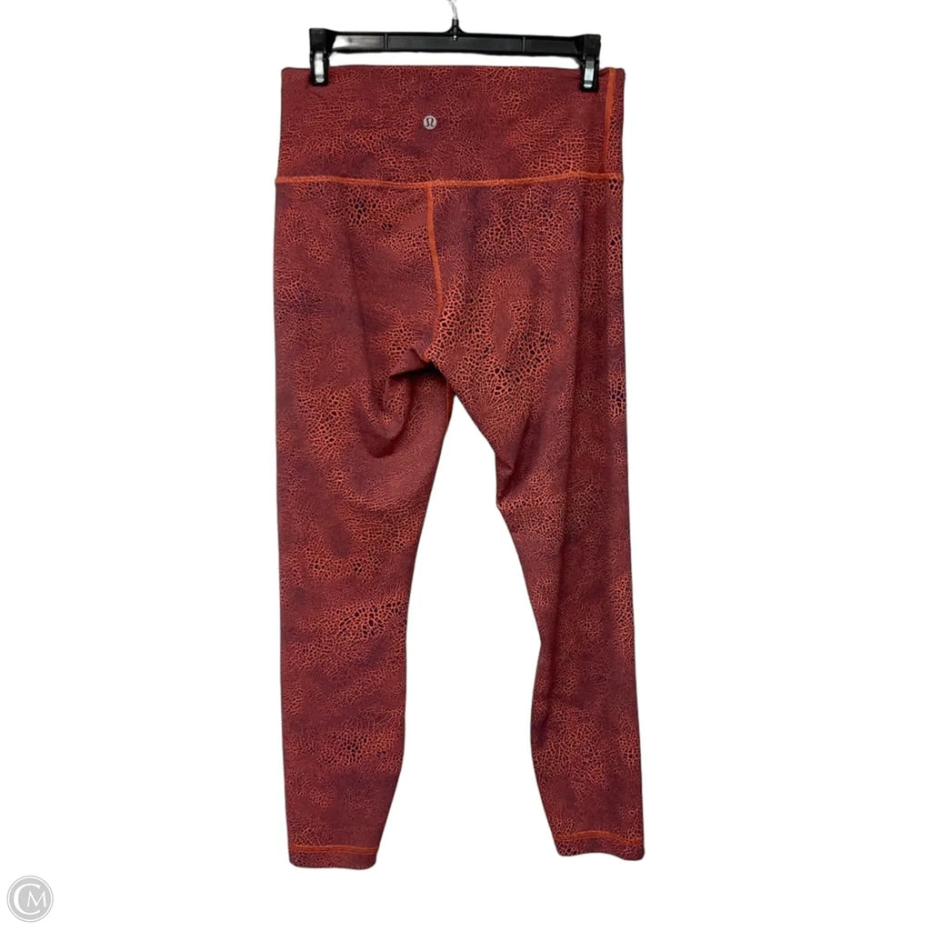 Athletic Leggings By Lululemon In Red, Size: 10
