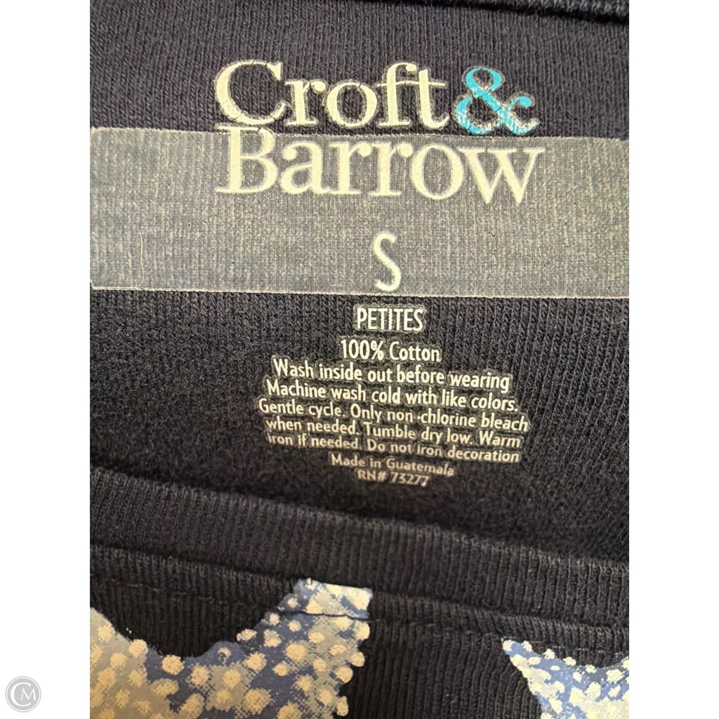Top Short Sleeve By Croft And Barrow In Navy, Size: S