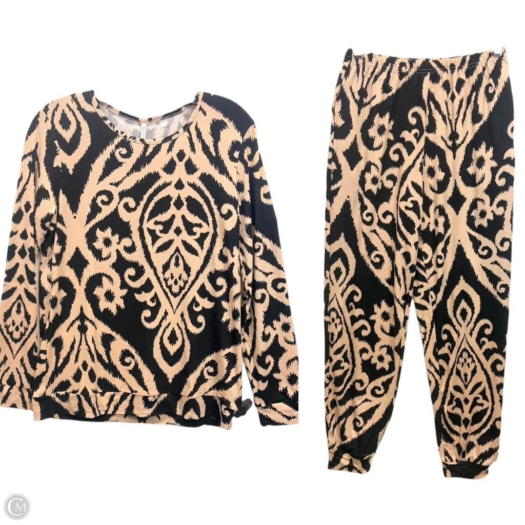 Pajamas 2pc By Clothes Mentor In Black & Tan, Size: S