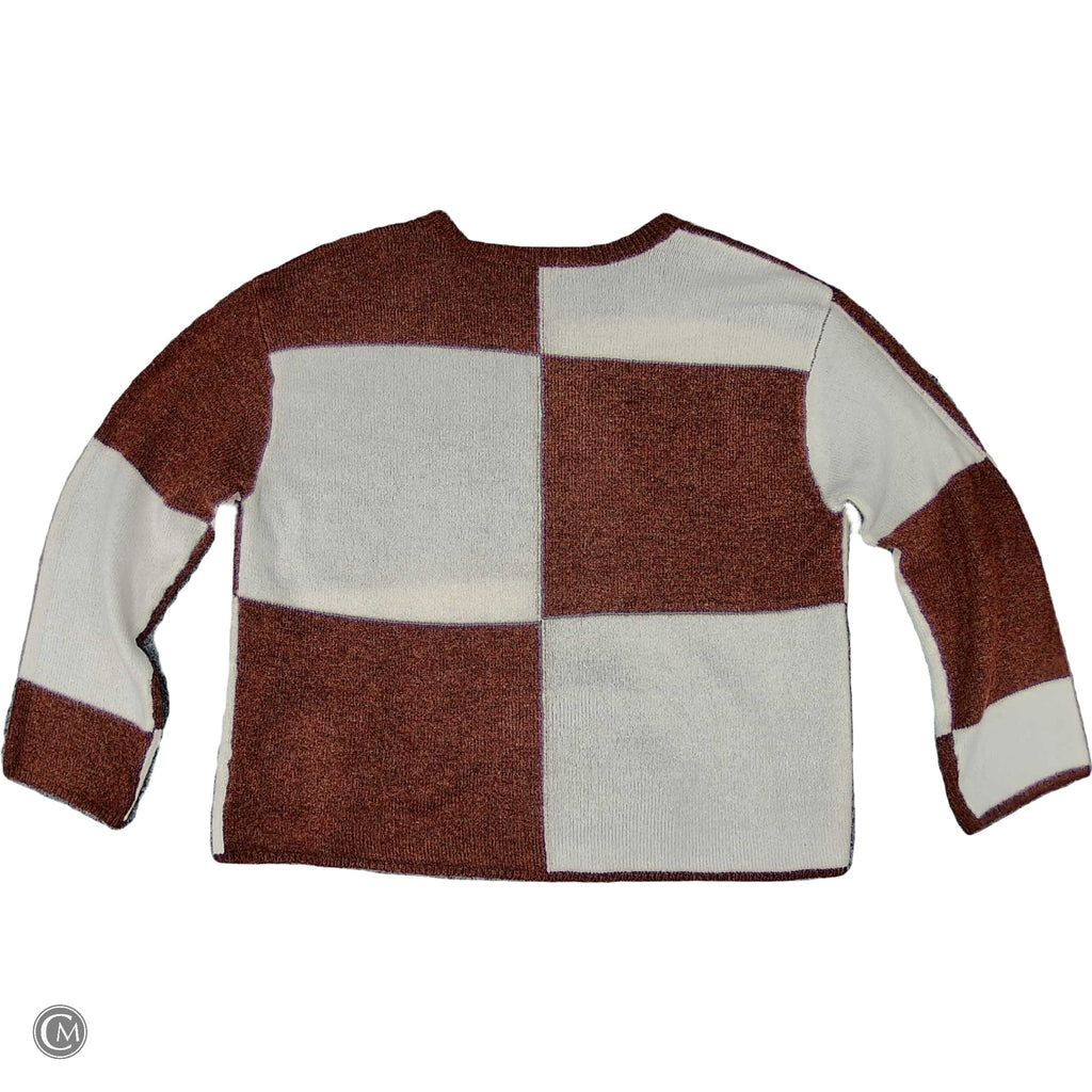 Sweater By Versona In Brown & White, Size: Xl