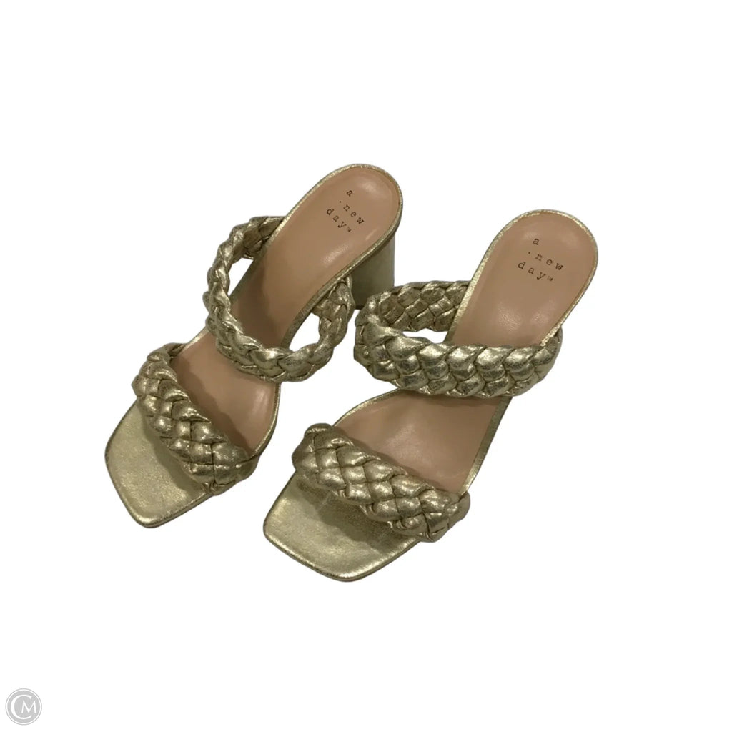 Sandals Heels Block By A New Day In Gold, Size: 7