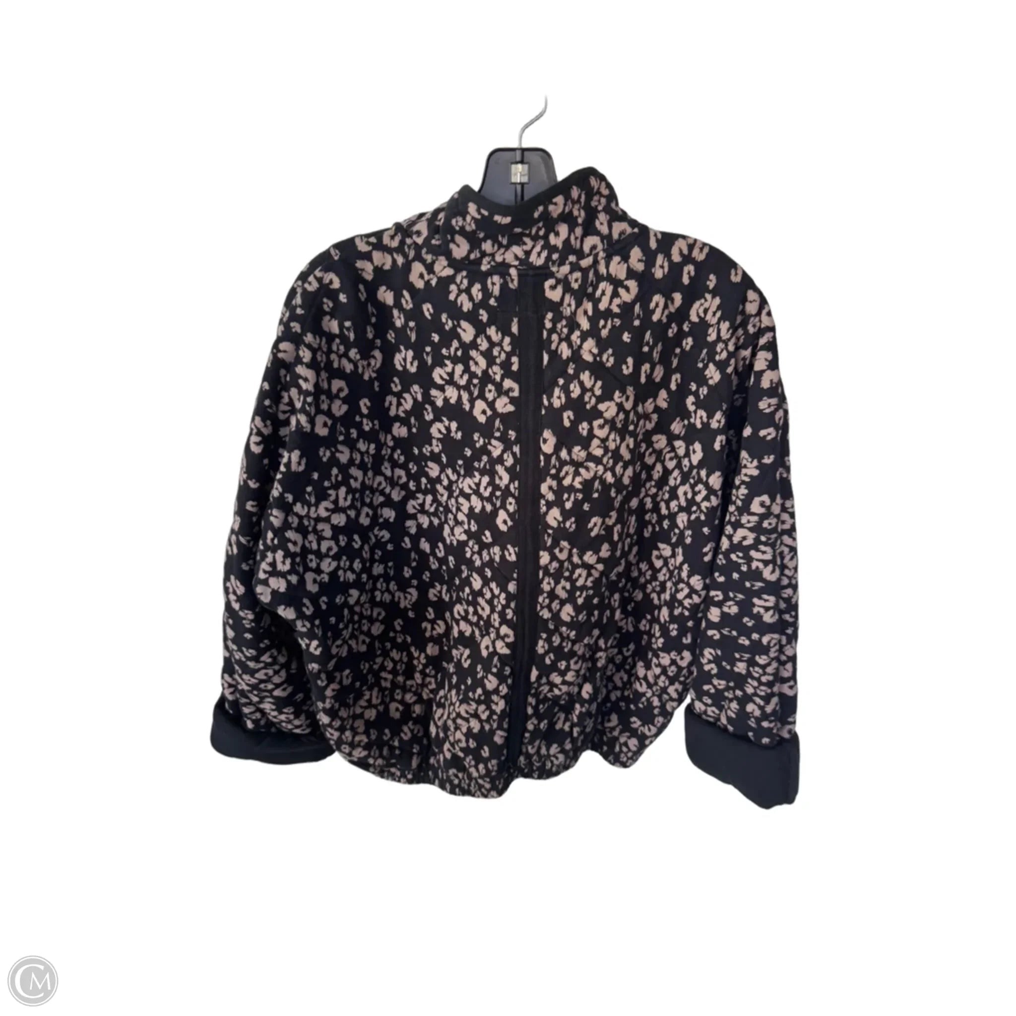 Jacket Puffer & Quilted By Garnet Hill In Black & Tan, Size: M