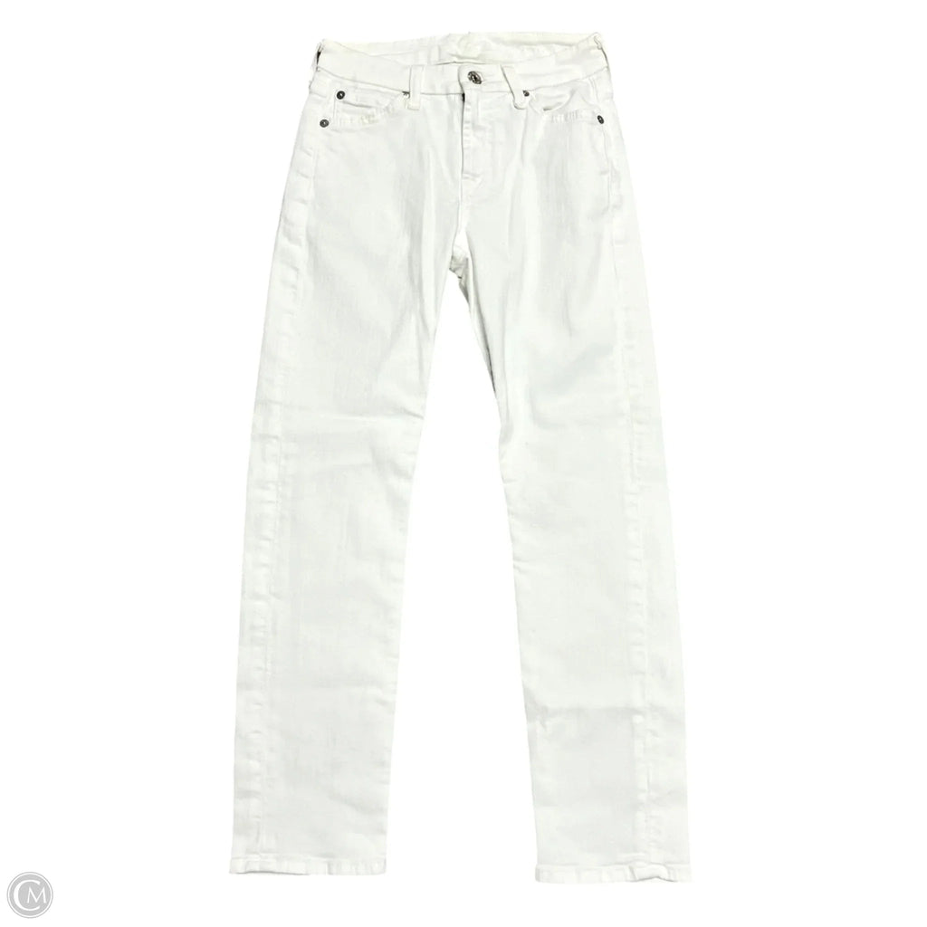 Jeans Skinny By 7 For All Mankind In Cream Denim, Size: 0