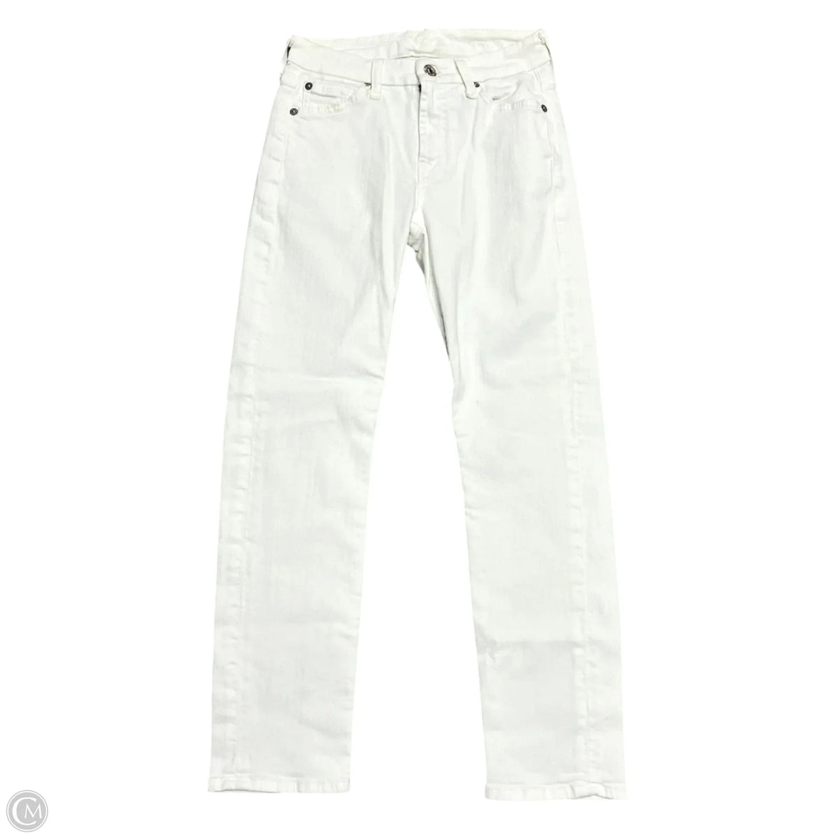 Jeans Skinny By 7 For All Mankind In Cream Denim, Size: 0