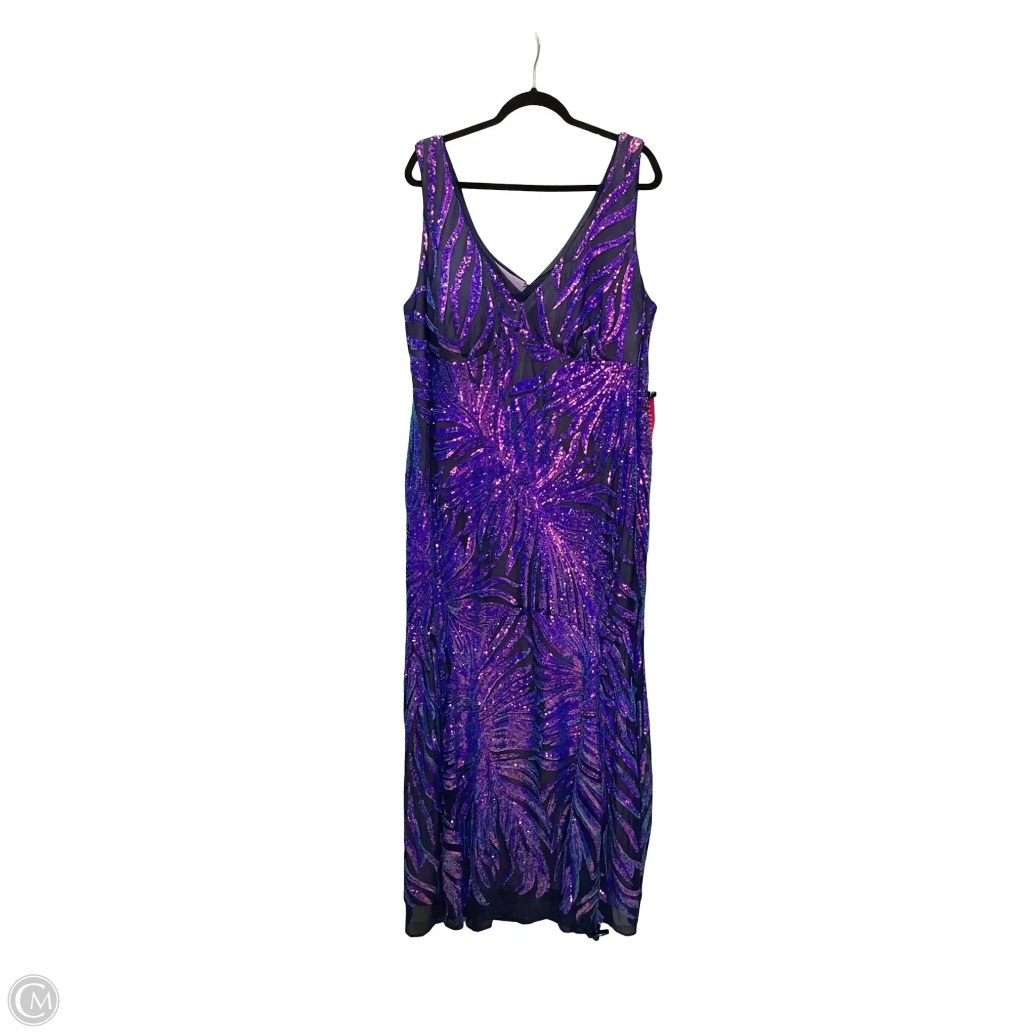 Dress Party Long By R And M Richards In Purple, Size: 3x