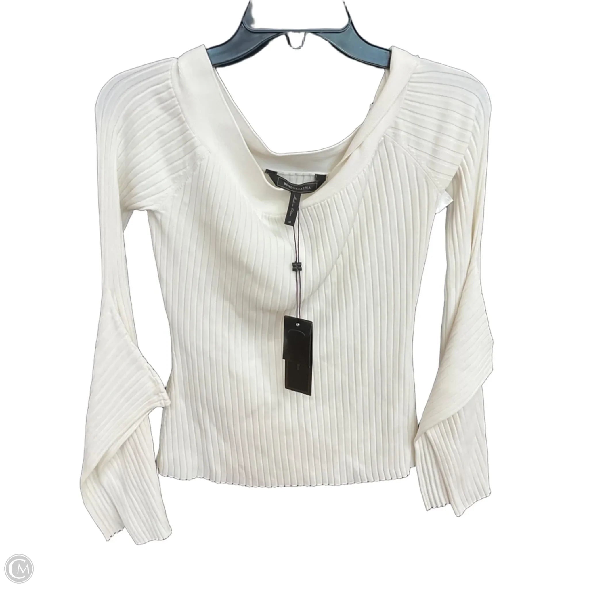 Top Long Sleeve By Bcbg In Cream, Size: M