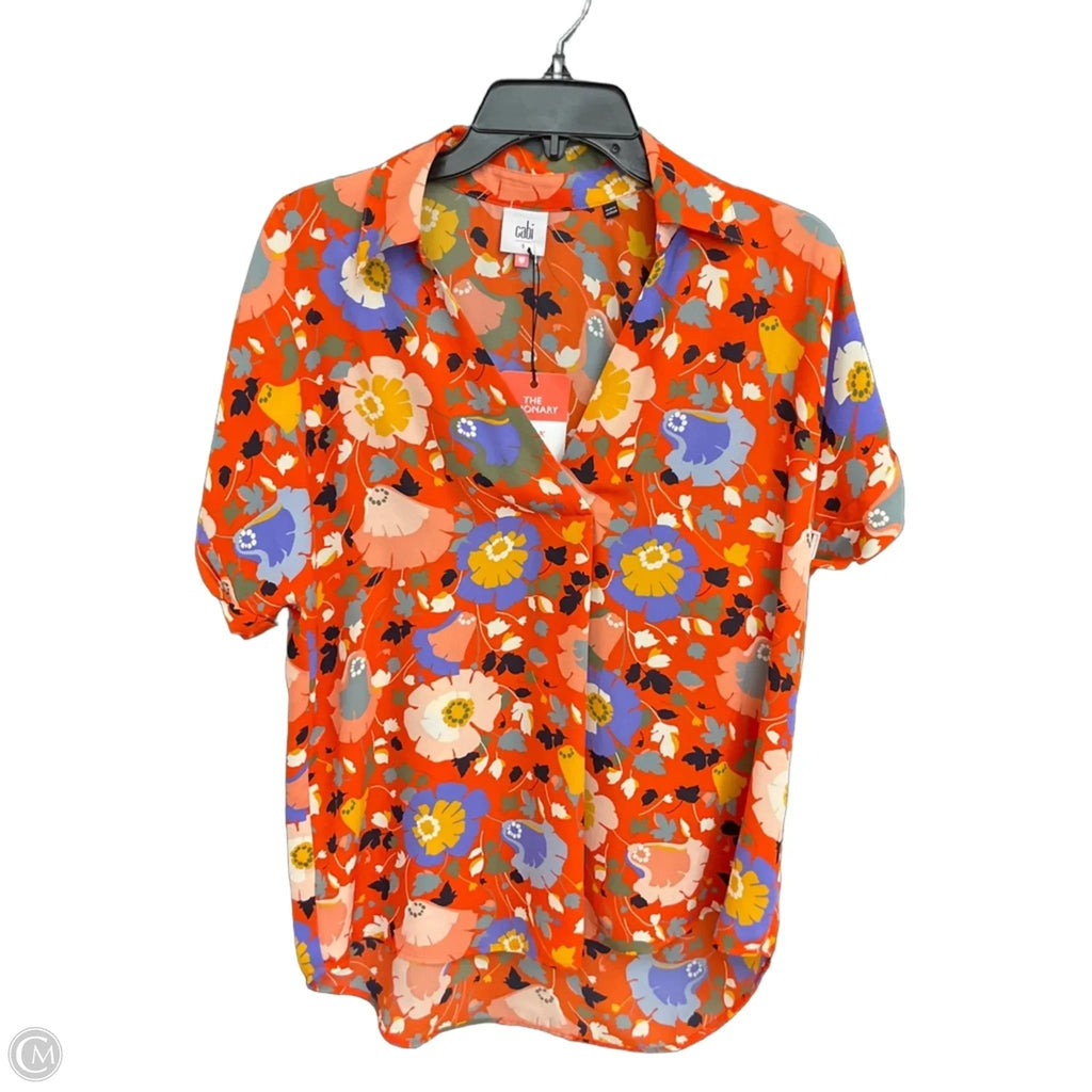 Top Short Sleeve By Cabi In Floral Print, Size: S