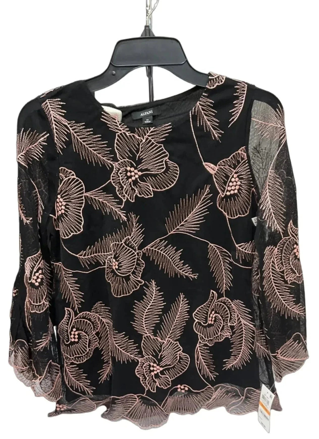 Top 3/4 Sleeve By Alfani In Black & Pink, Size: Sp