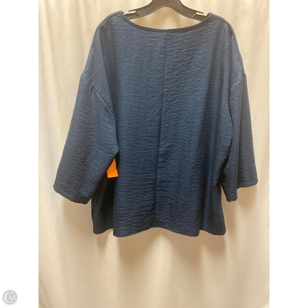 Top Short Sleeve By Shein In Navy, Size: 3x