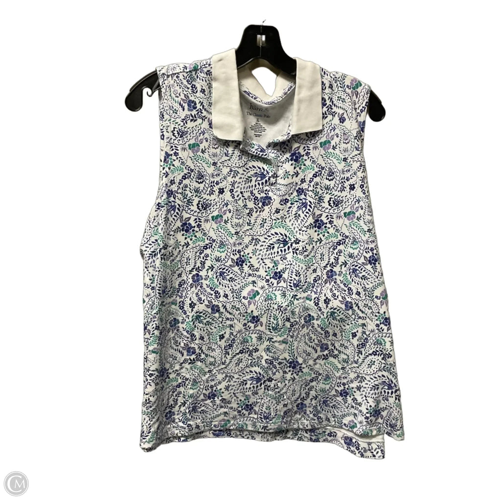 Top Sleeveless By Croft And Barrow In Blue & Green, Size: Xl