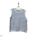 Top Sleeveless By Free Assembly In Blue & White, Size: M