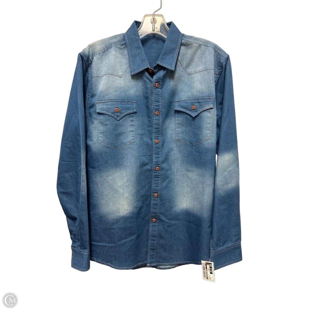 Blouse Long Sleeve By Clothes Mentor In Blue, Size: S