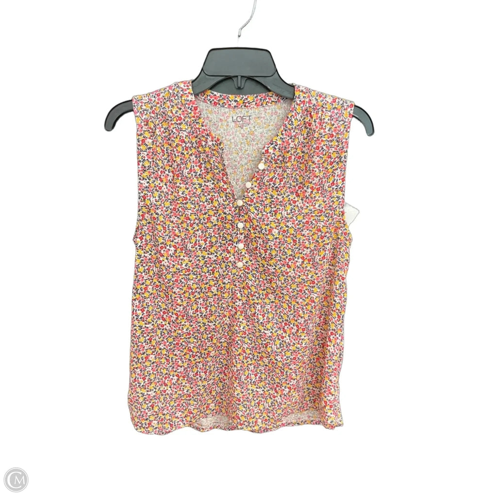 Top Sleeveless By Loft In Floral Print, Size: Xs